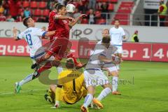 2. BL - FC Ingolstadt 04 - DSC Armenia Bielefeld - 3:2 - Christian Eigler (18) köpft im Nachschuß zum Siegtreffer 3:2, Tor Jubel Sieg, Karl-Heinz Lappe (25) hinten