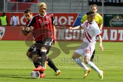 FC Ingolstadt 04 - FC Energie Cottbus - Hofmann Philipp -( rot FC Ingolstadt) - Perdedal Fanol (weiss Cottbus) - Foto: Jürgen Meyer