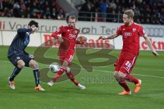 2. BL 2014 - FC Ingolstadt 04 - 1860 München - 2:0 - mitte Moritz Hartmann (9) und Philipp Hofmann (28) am Tor Angriff