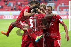 2. BL - FC Ingolstadt 04 - DSC Armenia Bielefeld - 3:2 - Christian Eigler (18) köpft im Nachschuß zum Siegtreffer 3:2, Tor Jubel Sieg