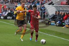 2. BL - FC Ingolstadt 04 - Dynamo Dresden - Saison 2013/2014 - Alfredo Morales (6) rechts und links Christoph Menz