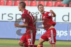 2. BL - FC Ingolstadt 04 - Erzgebirge Aue - 1:2 -  Karl-Heinz Lappe (25) trifft zum 1:2 Anschluß Tor Jubel mit Manuel Schäffler (17)