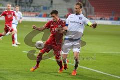 2. BL - Saison 2013/2014 - FC Ingolstadt 04 - FSV Frankfurt - 0:1 - Stefan Lex (14) links und rechts Björn Schlicke