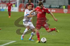 2. BL - Saison 2013/2014 - FC Ingolstadt 04 - FSV Frankfurt - 0:1 - rechts Pascal Groß (20) im Zweikampf