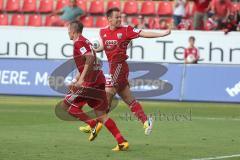 2. BL - FC Ingolstadt 04 - Erzgebirge Aue - 1:2 -  Karl-Heinz Lappe (25) trifft zum 1:2 Anschluß Tor Jubel mit Manuel Schäffler (17)