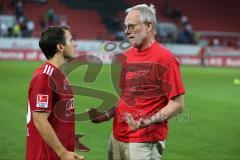 2. BL - FC Ingolstadt 04 - DSC Armenia Bielefeld - 3:2 - Tamas Hajnal (30) nach dem Spiel mit Frank Dreves