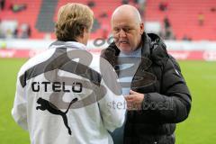 2. BL - FC Ingolstadt 04 - Fortuna Düsseldorf - 1:2 - Vorsitzender des Vorstandes Peter Jackwerth nach dem Spiel mit Düsseldorf Trainer Michael Büskens