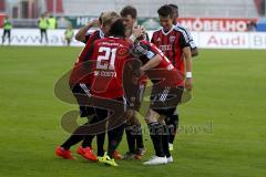 FC Ingolstadt 04 - FC Energie Cottbus - Jubel der Spieler beim 2:0 Treffer von Hofmann Philipp - - Foto: Jürgen Meyer