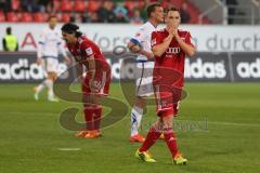 2. BL - Saison 2013/2014 - FC Ingolstadt 04 - FSV Frankfurt - 0:1 - Enttäuschung links Almog Cohen (36) und rechts Karl-Heinz Lappe (25)