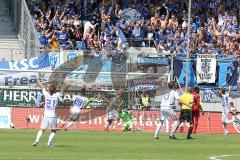 2. BL - FC Ingolstadt 04 - Karlsruher SC - 0:2 - das 0:2, Torwart Ramazan Özcan (1) am Boden, die Karlsruher jubeln