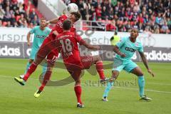 2. BL - FC Ingolstadt 04 - Fortuna Düsseldorf - 1:2 - Kopfballduell Manuel Schäffler (17) undChristian Eigler (18)