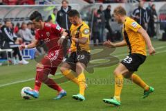 2. BL - FC Ingolstadt 04 - Dynamo Dresden - Saison 2013/2014 - Alfredo Morales (6) und mitte Vincenco Grifo (SG) und rechts Thorsten Schuz