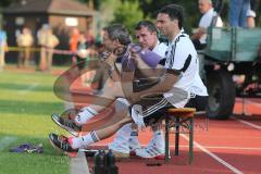 2. BL - FC Ingolstadt 04 - Saison 2013/2014 - Testspiel - RW Erfurt - Trainerbank Cheftrainer Marco Kurz mit Michael Henke und Sportdirektor Thomas Linke