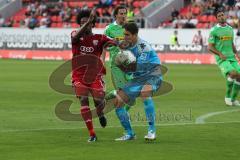 2. BL - FC Ingolstadt 04 - Saison 2013/2014 - Testspiel - Borussia Mönchengladbach - 1:0 - Caiuby Francisco da Silva (31) prallt mit dem Torwart zusammen