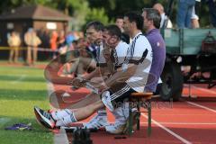 2. BL - FC Ingolstadt 04 - Saison 2013/2014 - Testspiel - RW Erfurt - Trainerbank Cheftrainer Marco Kurz mit Michael Henke und Sportdirektor Thomas Linke