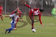 2. BL - Testspiel - FC Ingolstadt 04 - FC Carl Zeiss Jena - 2013/2014 - Almog Cohen (36) wird von links Florian Giebel (J) von den Beinen geholt