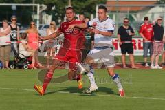 2. BL - FC Ingolstadt 04 - Saison 2013/2014 - Testspiel - RW Erfurt - rechts Zweikampf Christian Eigler (18)