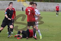 Regionalliga Bayern - FC Ingolstadt 04 II - 1.FC Nürnberg II - Dominik Wolfsteiner wird gefoult und Gegner erhält ROT, Steffen Jainta streitet mit ihm