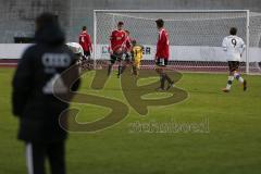 U17 Bundesliga - FC Ingolstadt 04 - FC Bayern - Trainer Stefan Leitl am Spielfeldrand und rechts Tor für Bayern