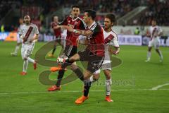 2. Bundesliga - Fußball - FC Ingolstadt 04 - 1. FC Nürnberg - Hakentrick Alfredo Morales (6, FCI) hinten Benjamin Hübner (5, FCI)