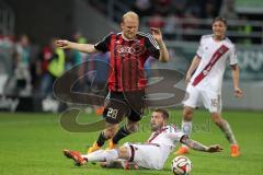 2. Bundesliga - Fußball - FC Ingolstadt 04 - 1. FC Nürnberg - am Boden Burgstaller, Guido (1.FCN 9) foult Tobias Levels (28, FCI)