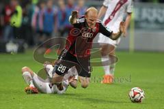 2. Bundesliga - Fußball - FC Ingolstadt 04 - 1. FC Nürnberg - am Boden Burgstaller, Guido (1.FCN 9) foult Tobias Levels (28, FCI)