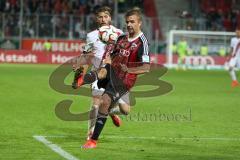 2. Bundesliga - Fußball - FC Ingolstadt 04 - 1. FC Nürnberg - Lukas Hinterseer (16, FCI) und hinten stört Burgstaller, Guido (1.FCN 9)