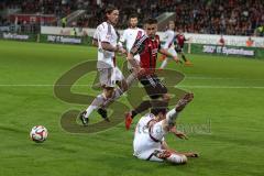 2. Bundesliga - Fußball - FC Ingolstadt 04 - 1. FC Nürnberg - Stefan Lex (14, FCI) mitte kommt zu spät