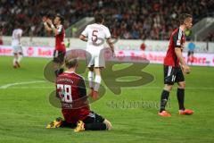 2. Bundesliga - Fußball - FC Ingolstadt 04 - 1. FC Nürnberg - vergebene Chance Tobias Levels (28, FCI) am Boden