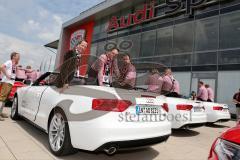 FC Ingolstadt 04 - Meisterfeier - Auto Corso vom Audi Sportpark in die Stadt - Audi A5 Cabrio - Vorstand Axel Strotbek, Franz Spitzauer, Florian Günzler Bundesligaaufstieg