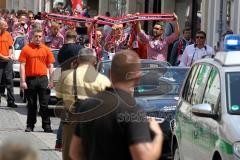 FC Ingolstadt 04 - Meisterfeier - Auto Corso vom Audi Sportpark in die Stadt - Fußgängerzone Bundesligaaufstieg