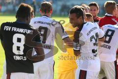 2. Bundesliga - FSV Frankfurt - FC Ingolstadt 04 - 0:1 - Auswärtssieg Jubel mit den Fans Humba Tanz Marvin Matip (34)