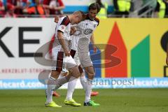 2. Bundesliga - Fußball - 1. FC Kaiserslautern - FC Ingolstadt 04 - Max Christiansen (19, FCI) zieht ab und trifft zum 1:1 Ausgleich Tor Jubel mit Andre Mijatović (4, FCI)