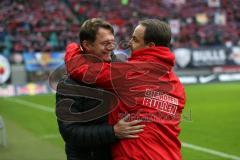 2. Bundesliga - RB Leipzig - FC Ingolstadt 04 - Vor dem Spiel Cheftrainer Ralph Hasenhüttl und Leipzig Z´Trainer Alexander Zorniger