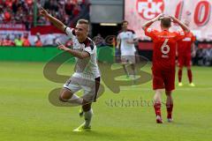 2. BL - Saison 2014/2015 - 1. FC Kaiserslautern - FC Ingolstadt 04 - Max Christiansen (#19 FC Ingolstadt 04) schiesst den 1:1 Ausgleichstreffer - Foto: Jürgen Meyer