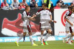 2. Bundesliga - Fußball - 1. FC Kaiserslautern - FC Ingolstadt 04 - Max Christiansen (19, FCI) zieht ab und trifft zum 1:1 Ausgleich Tor Jubel mit Andre Mijatović (4, FCI)
