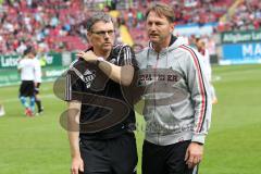 2. Bundesliga - Fußball - 1. FC Kaiserslautern - FC Ingolstadt 04 - 1:1 Unentschieden, Spiel ist aus, Co-Trainer Michael Henke (FCI) und Cheftrainer Ralph Hasenhüttl (FCI)