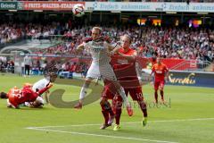 2. BL - Saison 2014/2015 - 1. FC Kaiserslautern - FC Ingolstadt 04 - Moritz Hartmann (#9 FC Ingolstadt 04) - Philipp Hofmann #10 rot Kaiserslautern - Foto: Jürgen Meyer