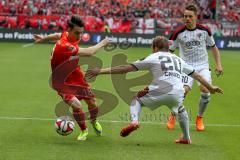 2. BL - Saison 2014/2015 - 1. FC Kaiserslautern - FC Ingolstadt 04 - Konstantin Engel (#20 FC Ingolstadt 04) - Erik Thommy #18 rot Kaiserslautern -  Foto: Jürgen Meyer