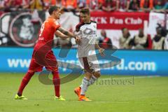 2. Bundesliga - Fußball - 1. FC Kaiserslautern - FC Ingolstadt 04 - Simon Zoller (1.FCK 9) schubst Thomas Pledl (30, FCI)