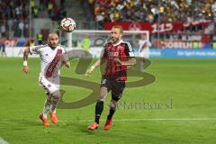 2. Bundesliga - Fußball - FC Ingolstadt 04 - 1. FC Nürnberg - links Pinola, Javier (1.FCN 25) und rechts imk Angriff Moritz Hartmann (9, FCI)