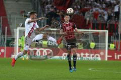 2. Bundesliga - Fußball - FC Ingolstadt 04 - 1. FC Nürnberg - Burgstaller, Guido (1.FCN 9) und rechts Robert Bauer (23, FCI)