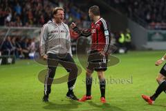 2. Bundesliga - Fußball - FC Ingolstadt 04 - 1. FC Nürnberg - Tor Jubel Cheftrainer Ralph Hasenhüttl (FCI) und Pascal Groß (10, FCI)