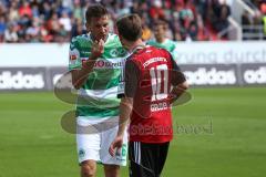 2. Bundesliga -  Saison 2014/2015 - FC Ingolstadt 04 - SpVgg Greuther Fürth - Streit zwischen links Goran Sukalo und Pascal Groß (10)