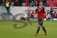 2. Bundesliga - Fußball - FC Ingolstadt 04 - FSV Frankfurt - Benjamin Hübner (5, FCI) Torschütze mit Micro bei den Fans Jubel HUMBA