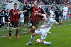 2. BL - Saison 2014/2015 - FC Ingolstadt 04 - Karlsruher SC - Tobias Levels (FC Ingolstadt 04) - Pascal Groß (#10 FC Ingolstadt 04) - Meffert Jonas #23 weiss KSC -