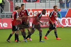 2. Bundesliga -  Saison 2014/2015 - FC Ingolstadt 04 - SpVgg Greuther Fürth - rechts Mathew Leckie (7) überwindet Torwart Wolfgang Hesl und erzielt das 1:0 Tor Jubel