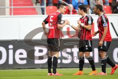 2. Bundesliga - Fußball - FC Ingolstadt 04 - FSV Frankfurt - Tor Jubel 1:0 Ingollstadt Torschütze links Benjamin Hübner (5, FCI) mit Alfredo Morales (6, FCI)