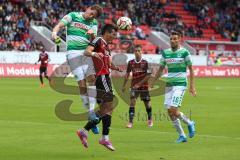 2. Bundesliga -  Saison 2014/2015 - FC Ingolstadt 04 - SpVgg Greuther Fürth - Kopfballduell links Benedikt Röcker und links Alfredo Morales (6)