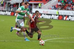 2. Bundesliga -  Saison 2014/2015 - FC Ingolstadt 04 - SpVgg Greuther Fürth - Zweikampf links Benedikt Röcker und rechts Mathew Leckie (7)